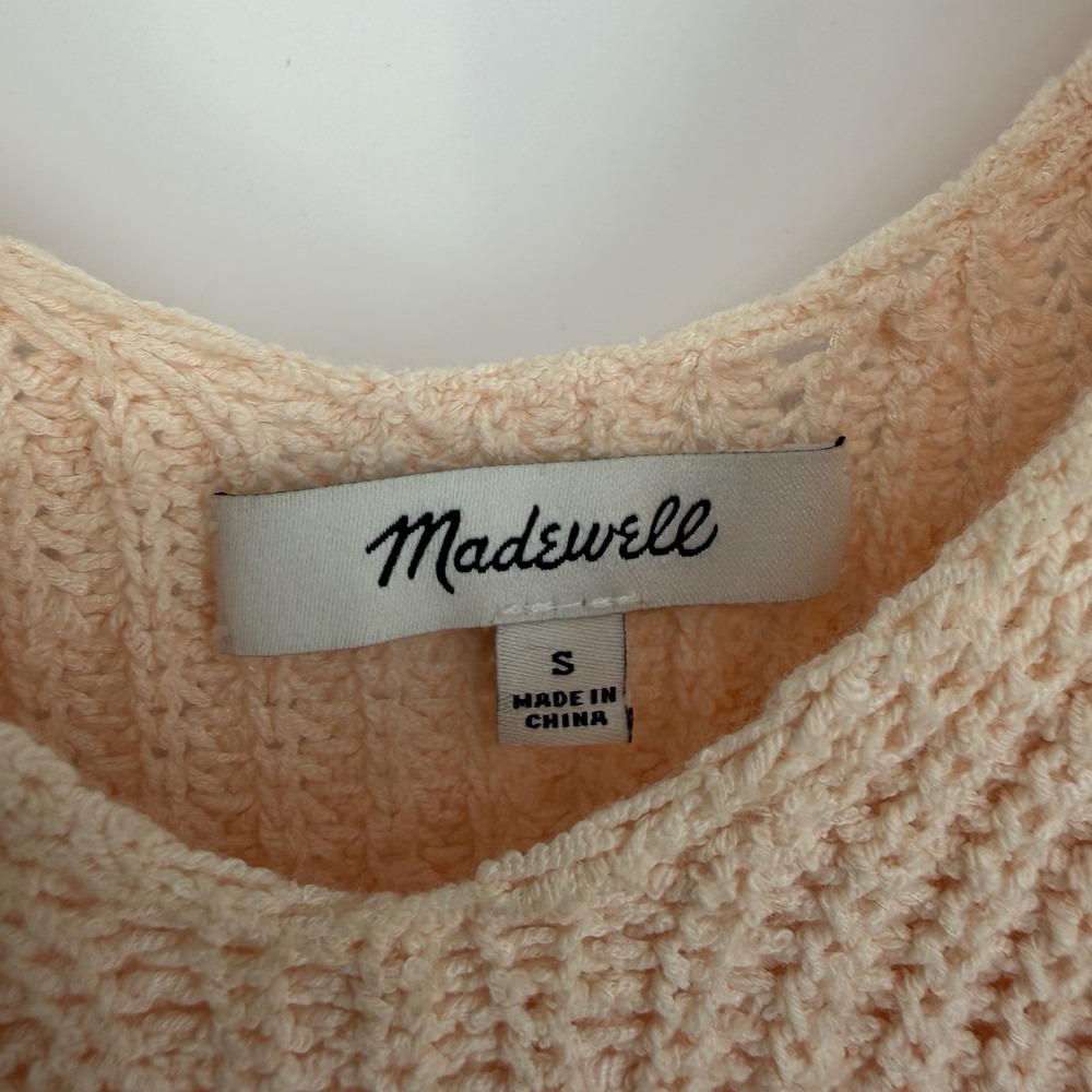 Madewell Monterey Sweater Tank Pink/Peach S Coastal Beach Softgirl Knit Feminine - Picture 4 of 7